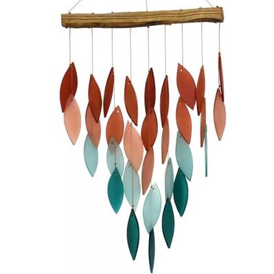 Coral Ombre Glass Waterfall Wind Chime