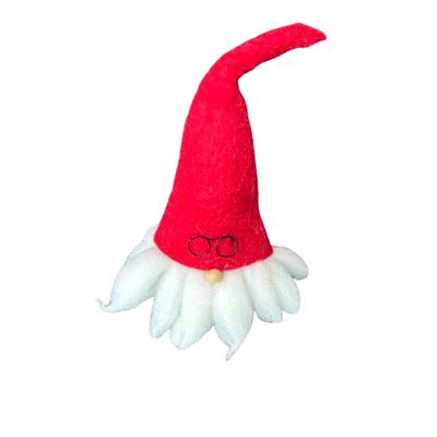 Santa with Glasses Wine Topper