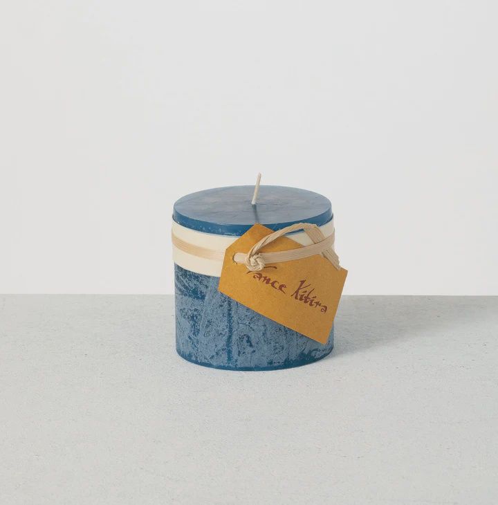 Timber Pillar Candle - English Blue / 3.25&quot;