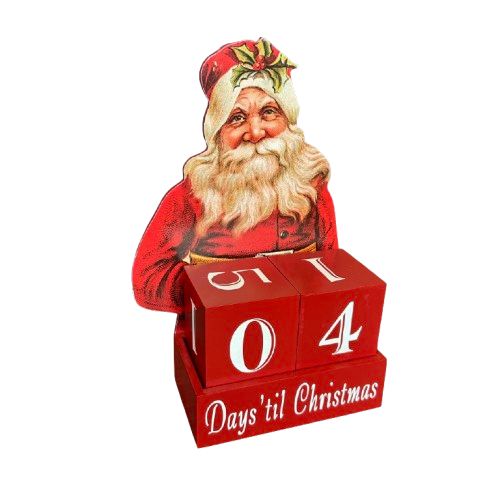 Wood Santa Countdown Large