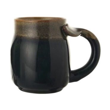 Whale Tail Mug, Color: Black/Tan