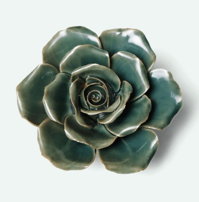 Ceramic Flower - Rose Teal