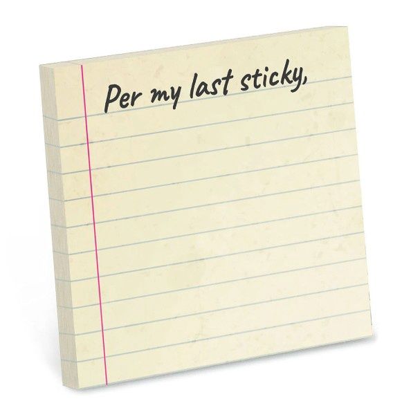 Per My Last Sticky, Sticky Note Pad