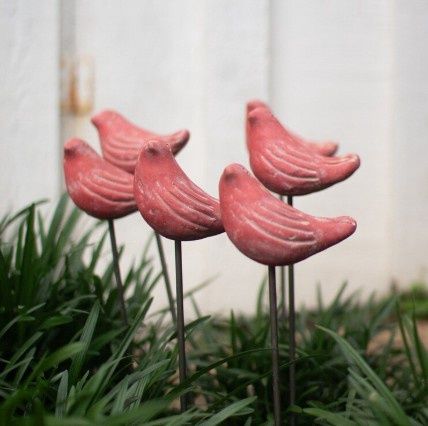 Red Bird Plant Stake