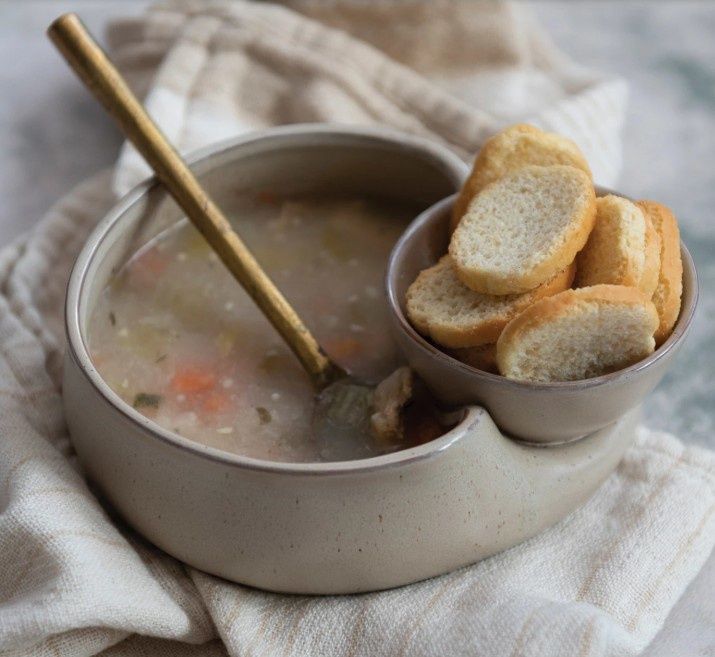 Cracker &amp; Soup Bowl w/ Reactive Glaze