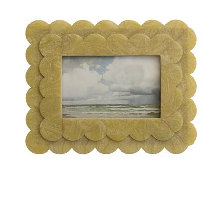 Scalloped Colorful Resin Photo Frame, Color: Yellow
