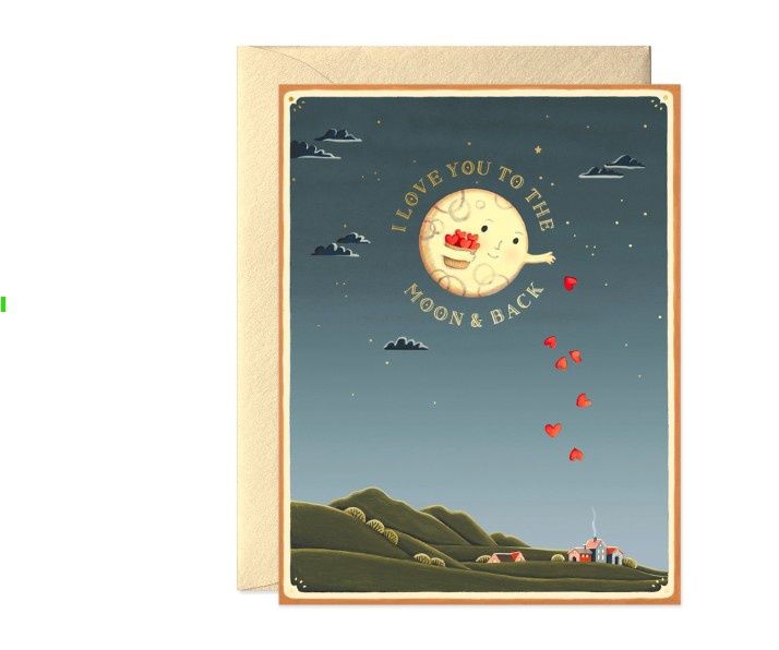 Moon and Back Love Card