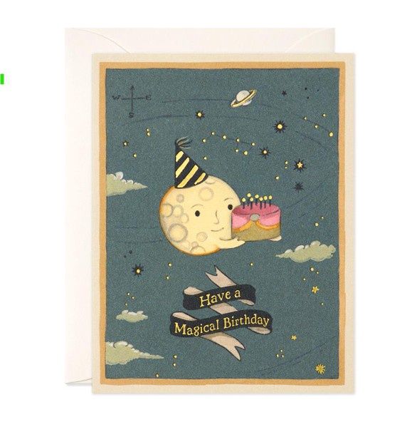 Moon Cake Birthday Card