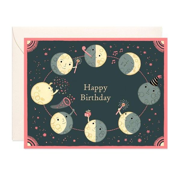 Moon Phases Birthday Card