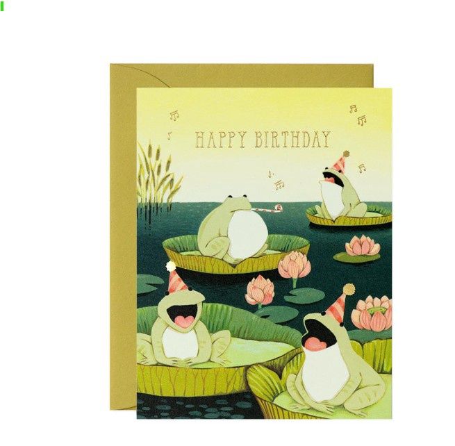 Singing Frogs Birthday Card