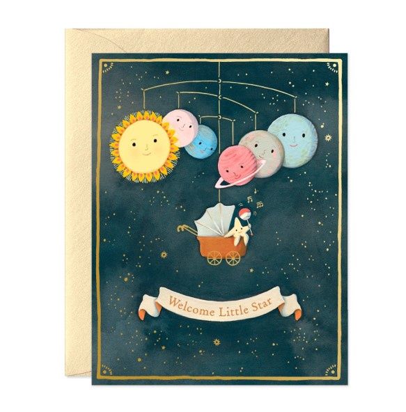 Solar System Baby Card