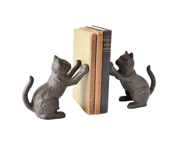 PAIR of Cast Iron Kitty Cat Bookends