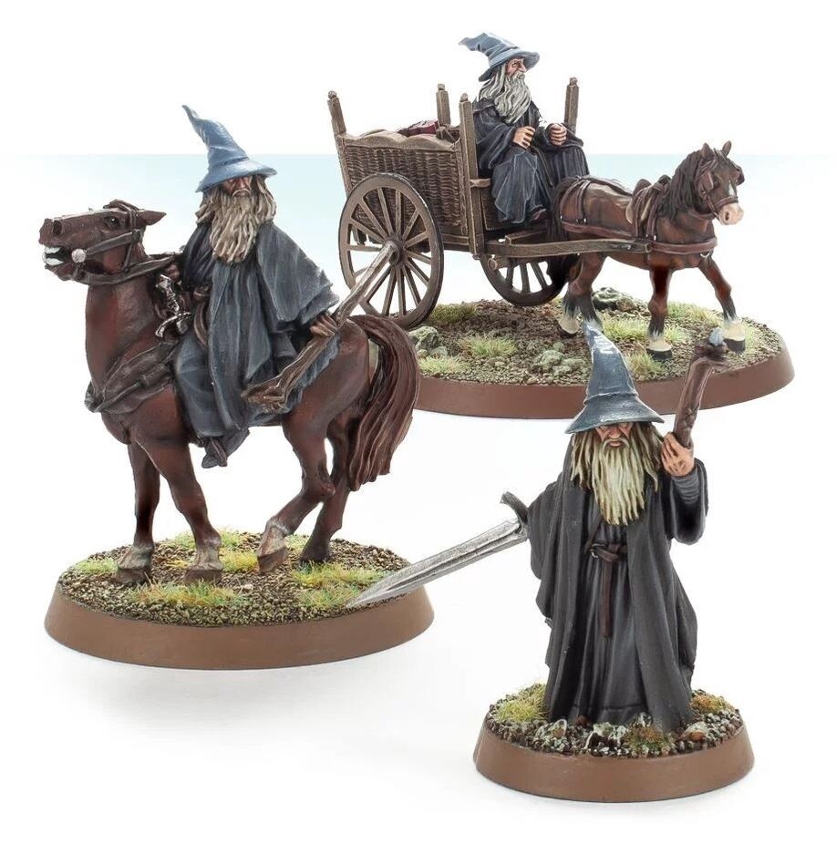 GANDALF THE GREY FOOT, MOUNTED AND ON CART (GW DIRECT)