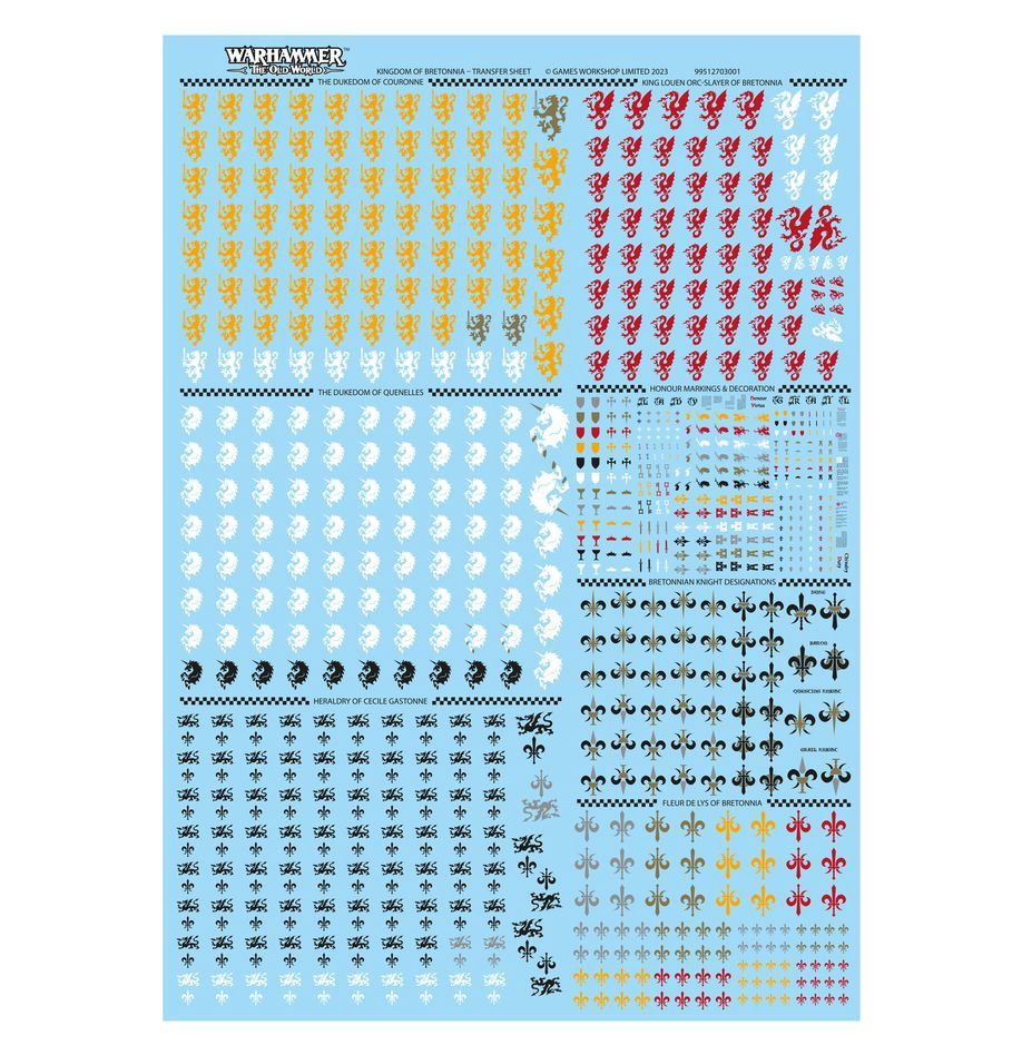 KINGDOM OF BRETONNIA TRANSFER SHEET (GW DIRECT)