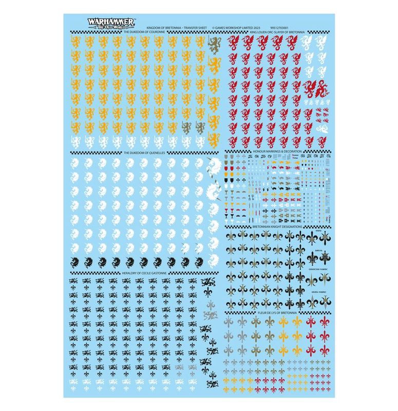 KINGDOM OF BRETONNIA TRANSFER SHEET (GW DIRECT)