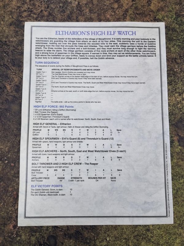 Warhammer: Fantasy Battles - 4th Edition The Battle For Maugthrond Pass (PB - 1992)