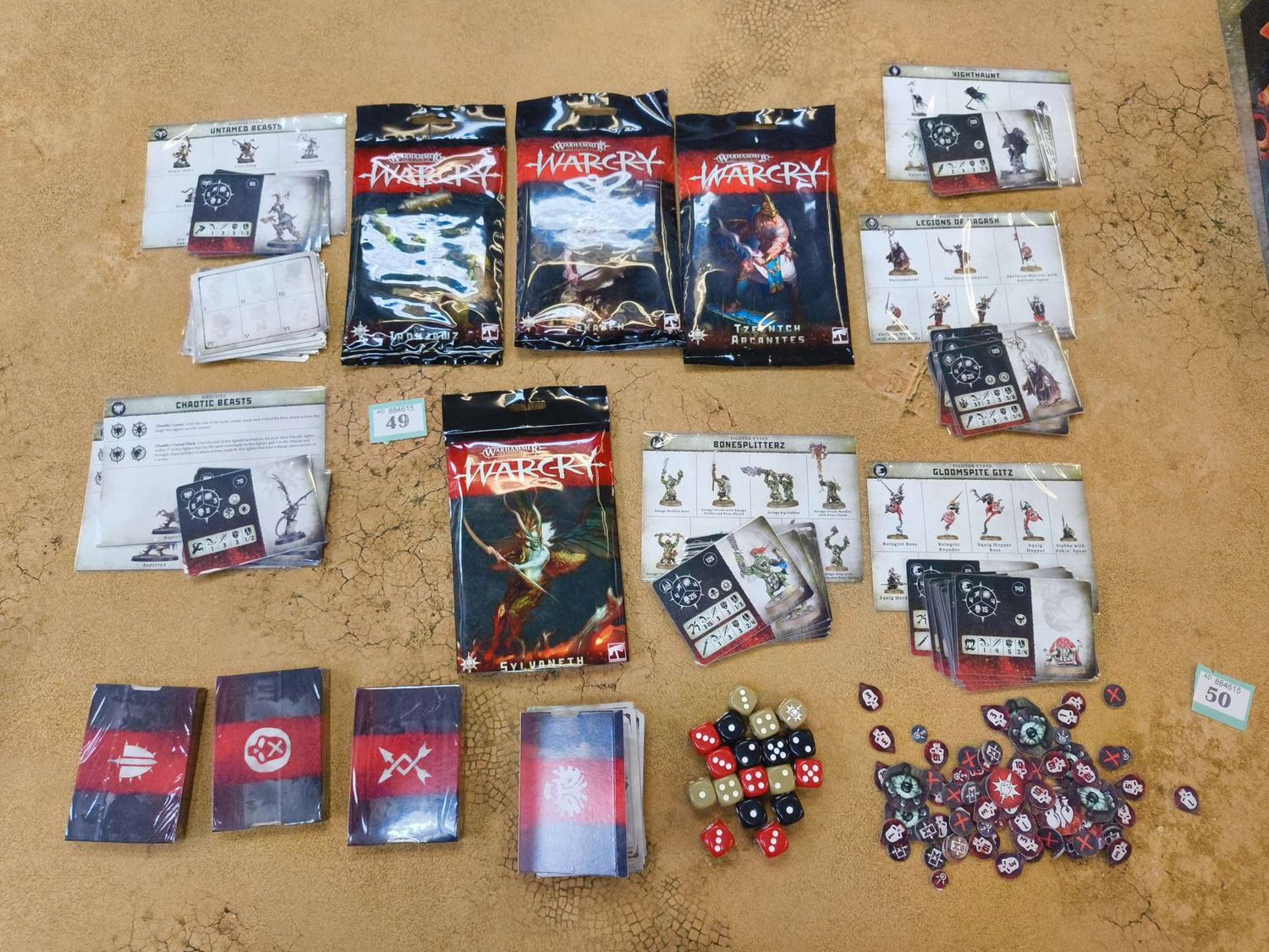 Warcry: 1st Edition Cards, Dice, Tokens, etc