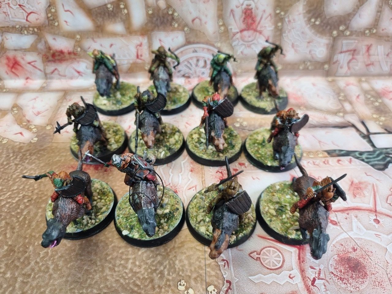 MESBG: Warg Riders (x4 Sword/Shield, x4 Spear/Shield, x4 Bow)
