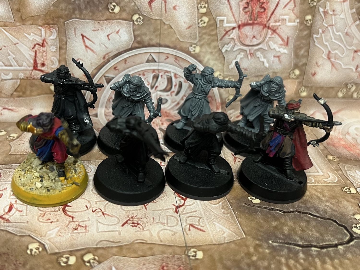 MESBG: Haradhrim Warriors with Bows, Name: 8 Haradhrim Archers (Partially painted)