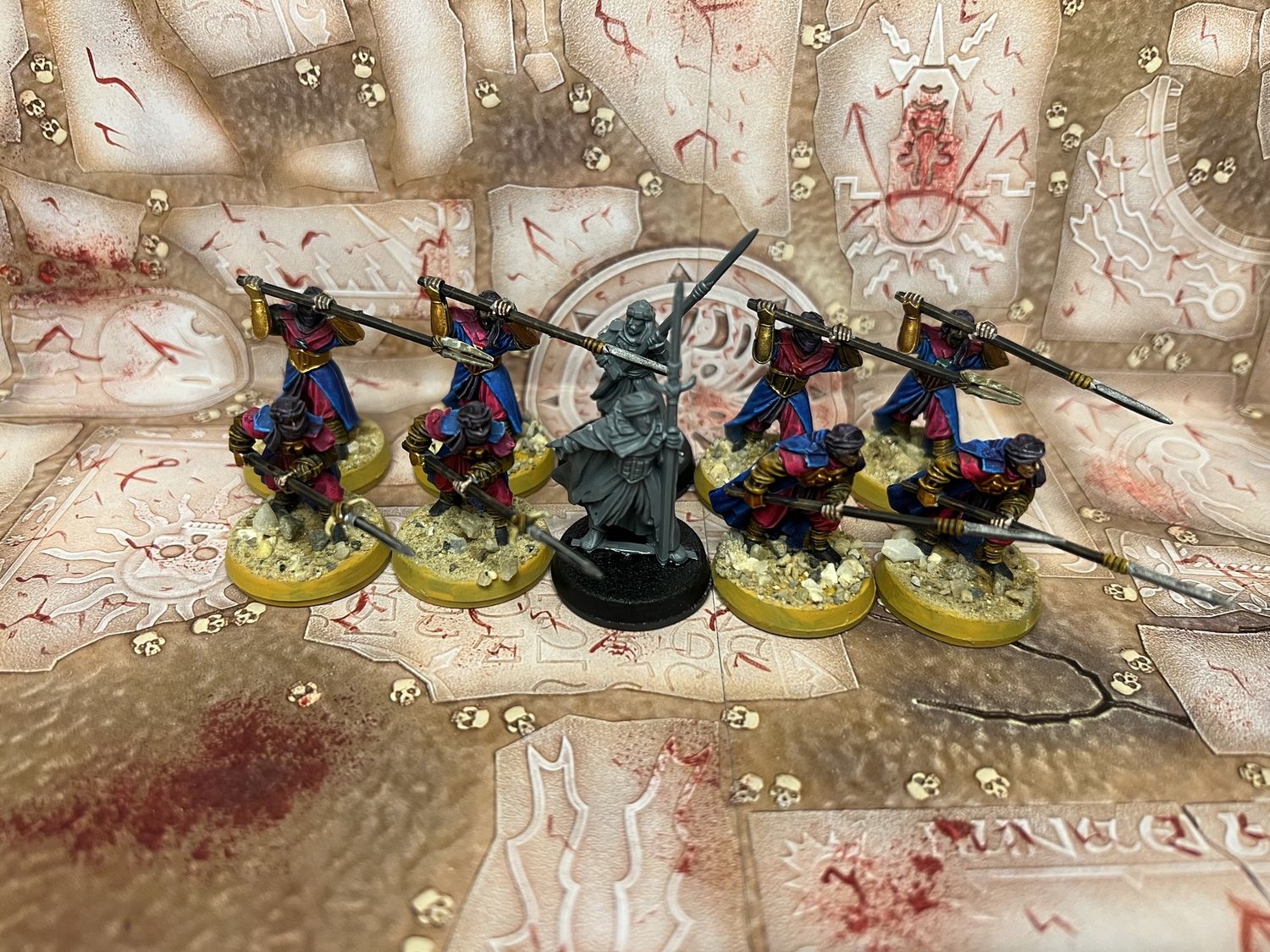 MESBG: Haradhrim Warriors with spears, Name: 10 Harad with spears (Mostly painted)