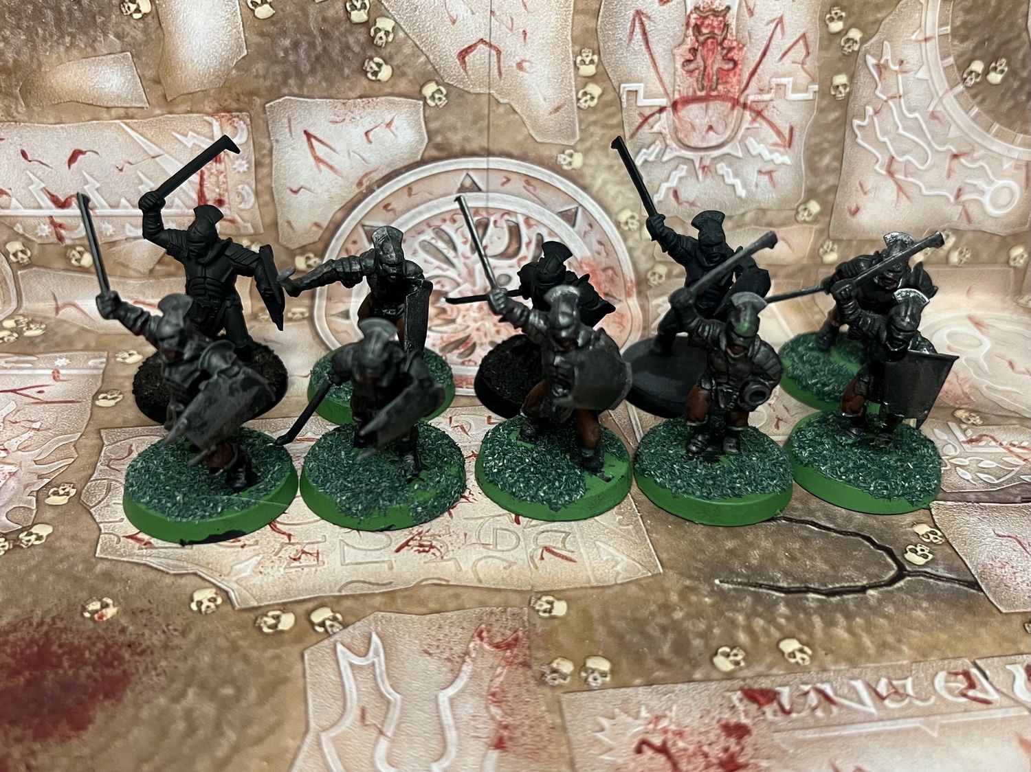 MESBG: Uruk Hai Warriors w/ shields, Name: Uruk Hai Warriors (Partially Painted)