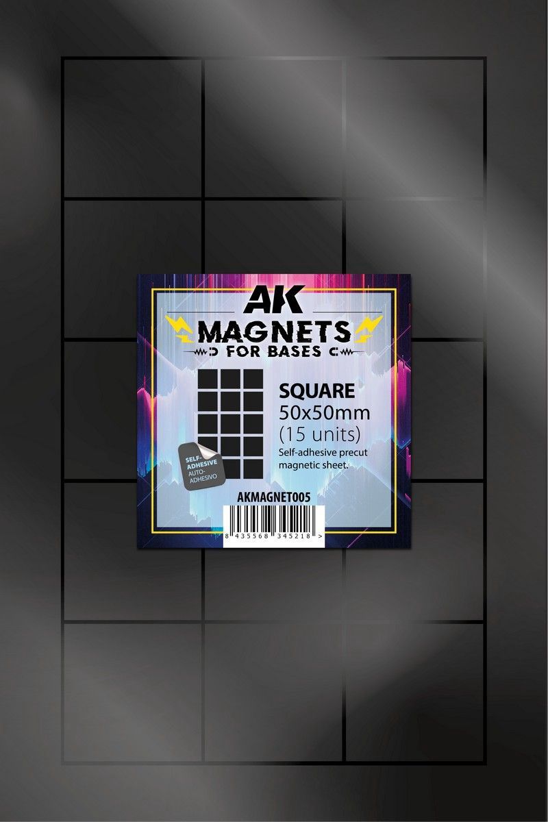Precut Magnets: Square 50x50mm - 15 Units
