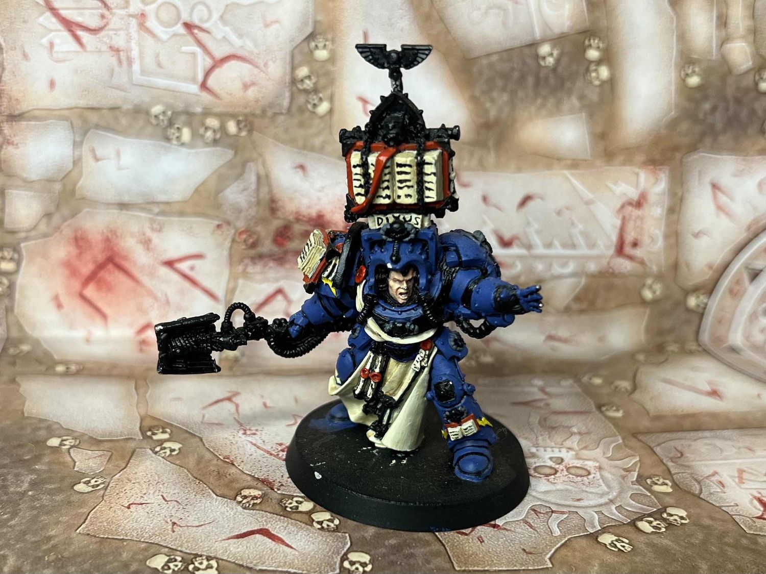Space Marines: Metal Librarian in terminator armour