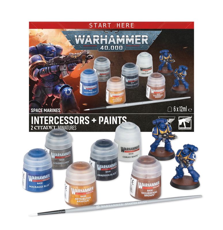 WARHAMMER 40K: SPACE MARINE INTERCESSORS + PAINTS (Pre-Order 25/07/2026)