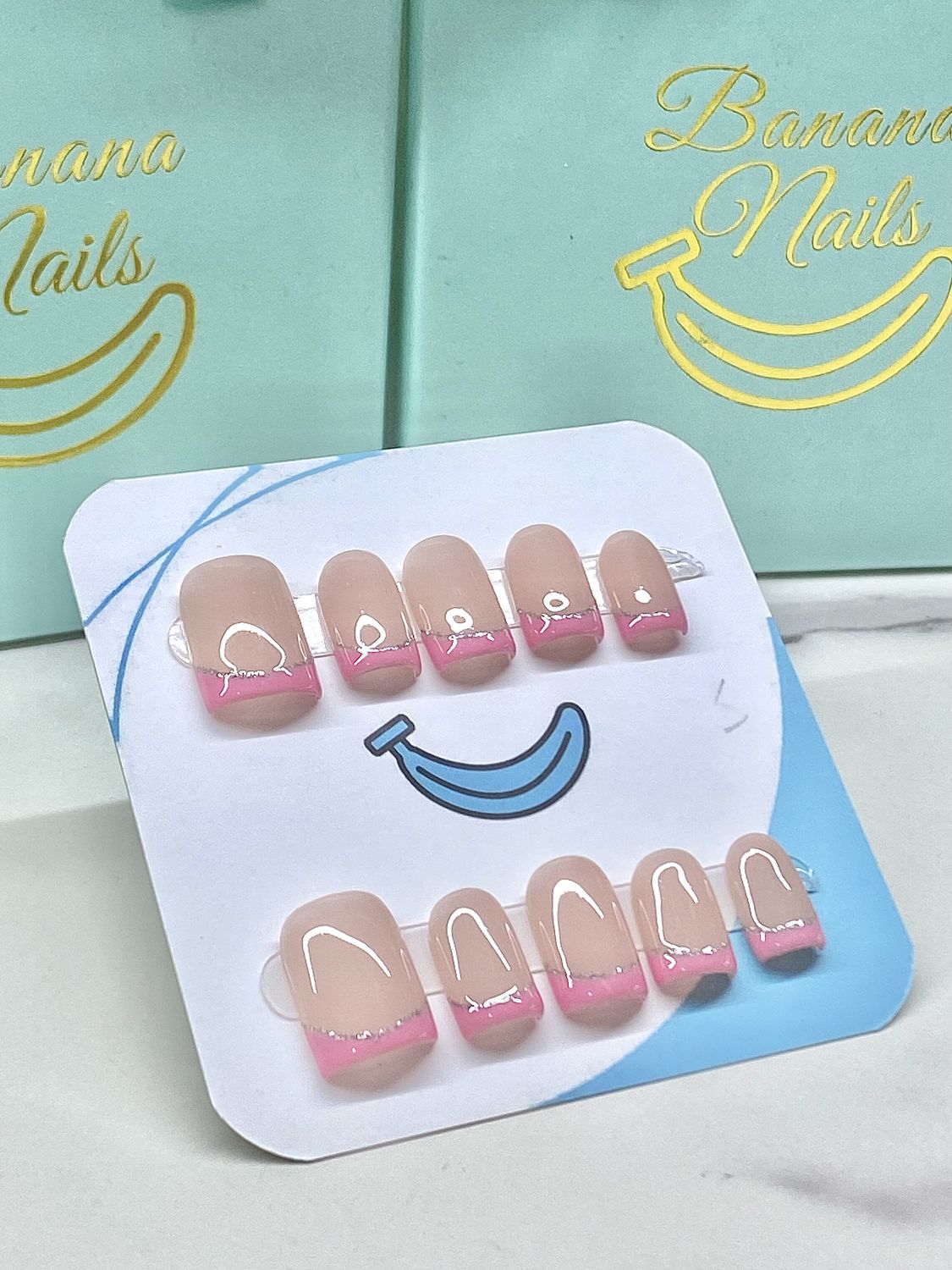 Pink Square French Tip