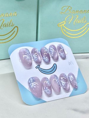 Purple Flower Oval