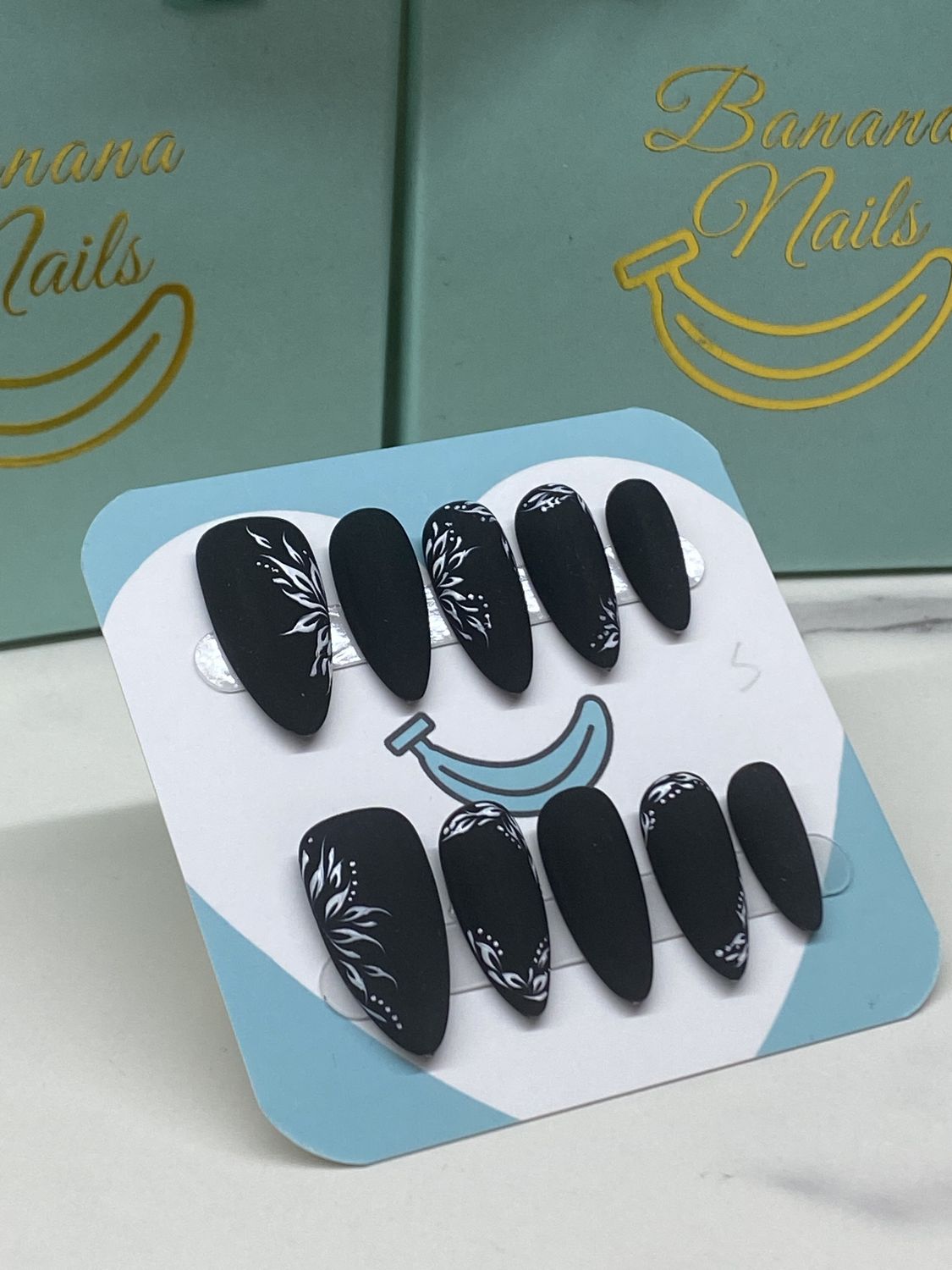 Black with White Flower Almond