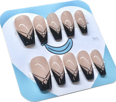 Black French Tip Coffin