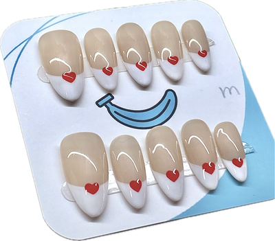 White Almond French Heart