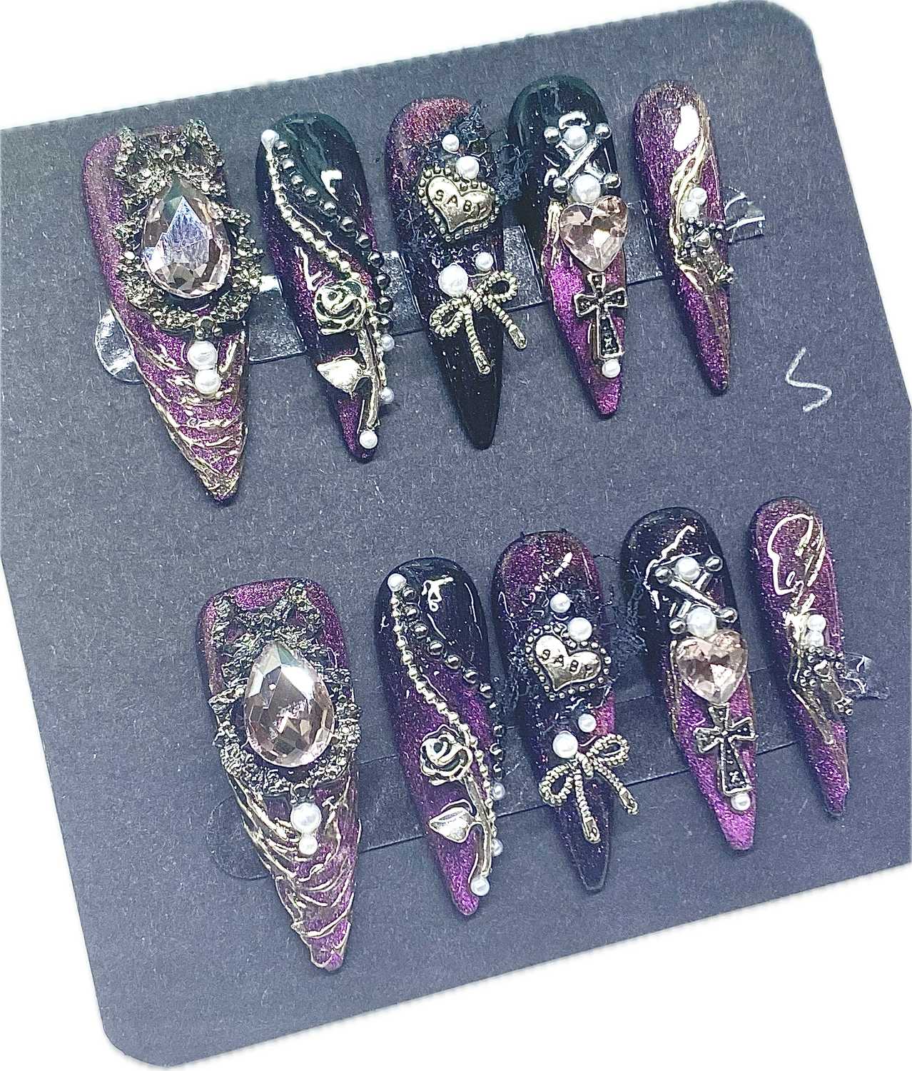 Purple Diamond Heart Almond
