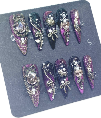 Purple Diamond Heart Almond