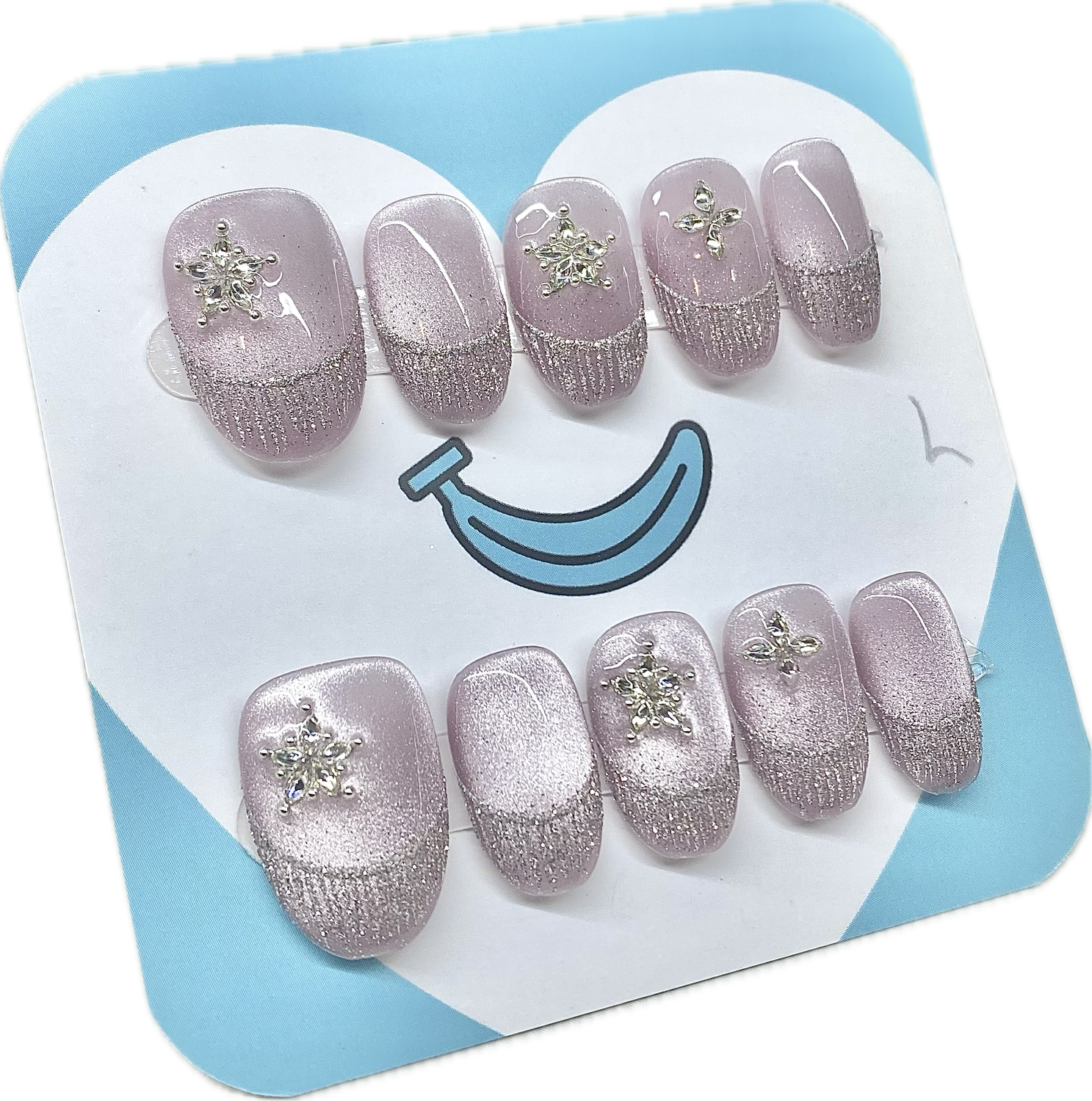 Purple Shooting star French Tip Oval