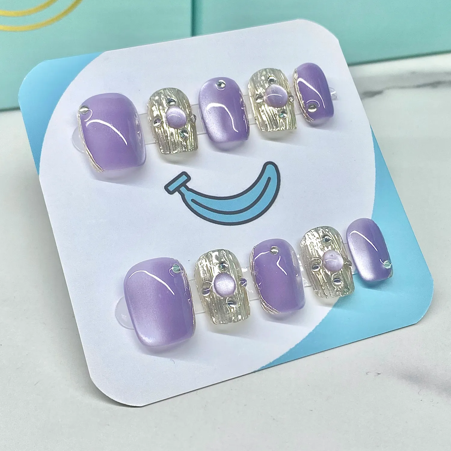 Purple with metallic Squoval