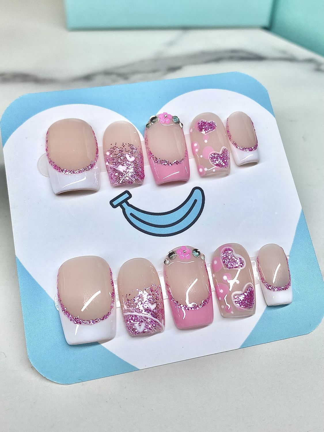 Pink Floral French Tip Squoval