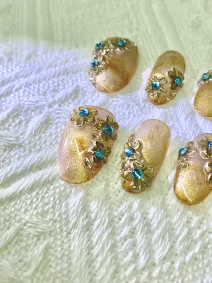 Golden Blue Flower Almond