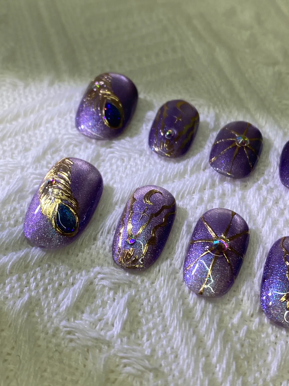 Purple and Feather Oval