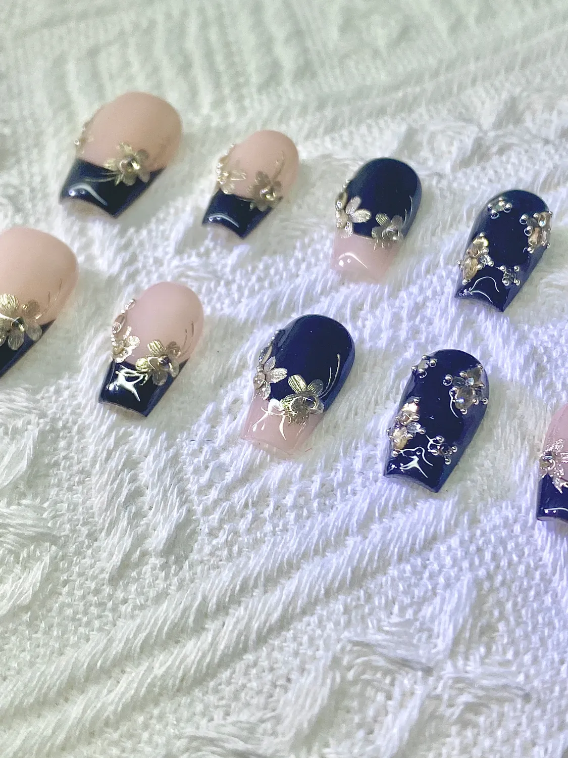 Black and Gold Floral Coffin