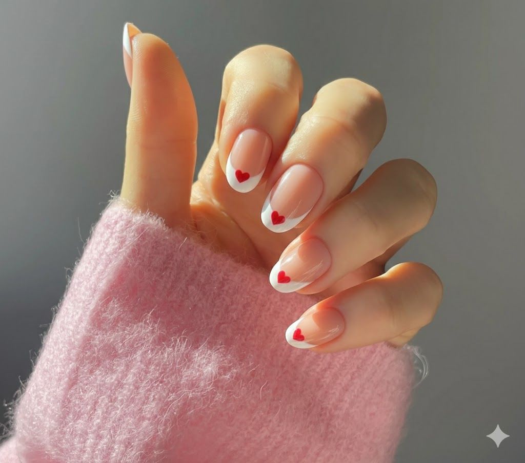 White Almond French Heart