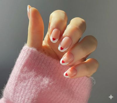 White Almond French Heart