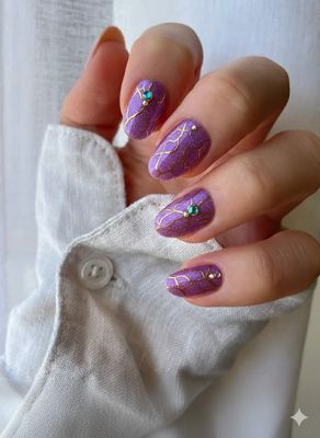 Purple and Feather Oval