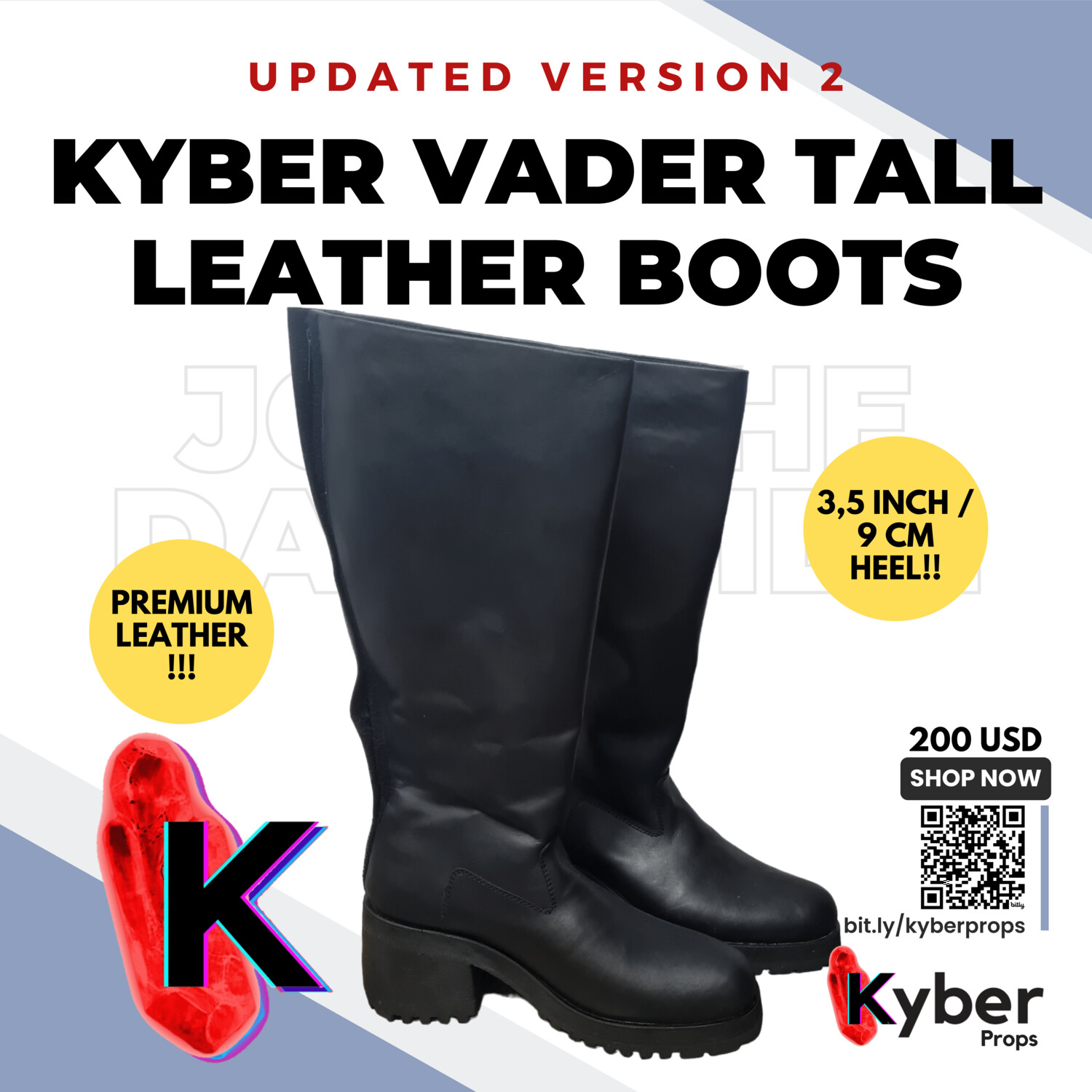 Kyber Vader Tall Leather Boots