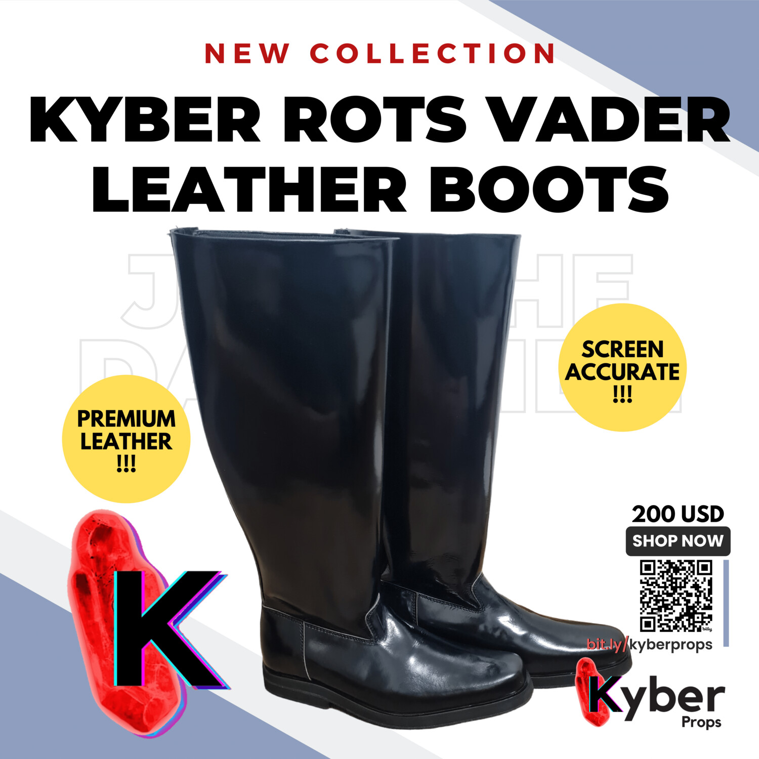 Kyber Revenge of The Sith Vader Leather Boots