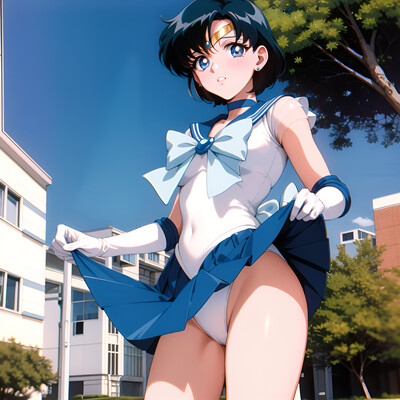 照れる(/ω＼*)(〃▽〃)セーラーマーキュリー・水野亜美　4k無修正のイラストセット　Embarrassed sailor mercury/mizuo ami, raw illustrations set, in 4k res