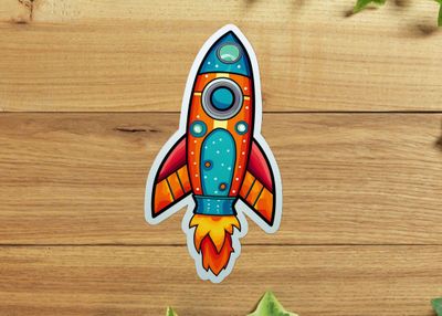 Rocket Ship Sticker