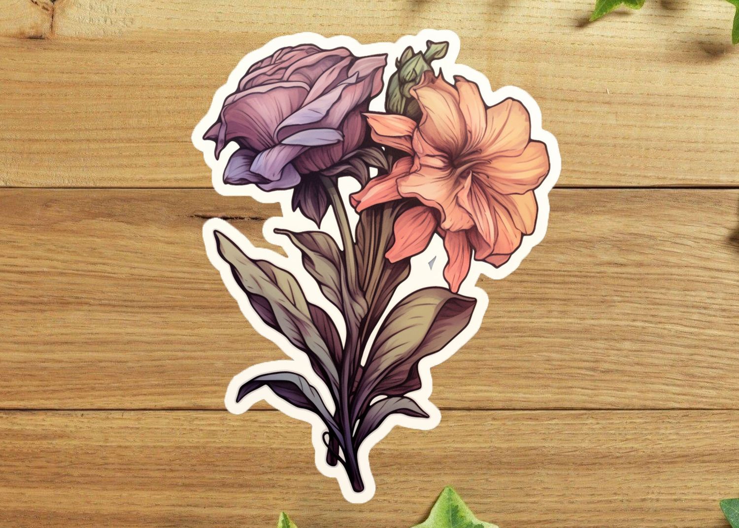 Wilting Duo Flower Sticker
