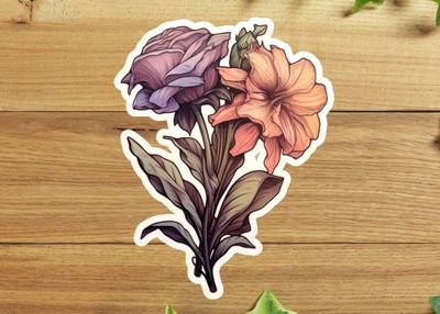 Wilting Duo Flower Sticker